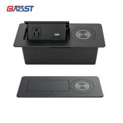 Pop Up Desktop Outlet With 15W Wireless Charger And USB C