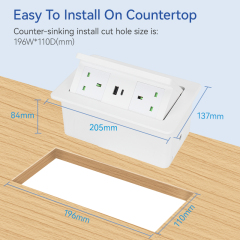 Factory Price Small Pop Up Socket Countertop 15w Wireless Charger Child Safety Table Lamp Socket Portable Socket