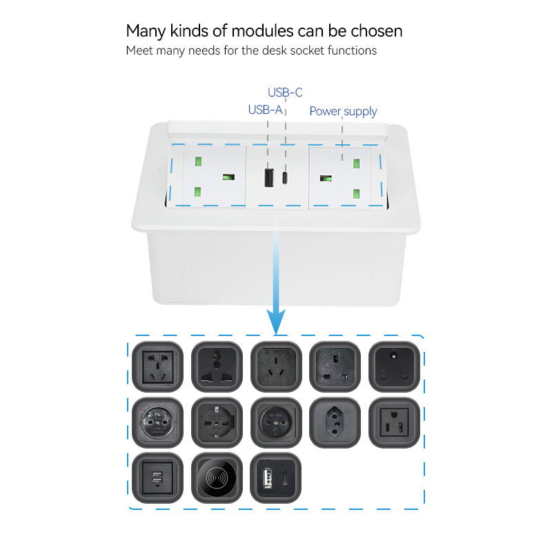 Factory Price Small Pop Up Socket Countertop 15w Wireless Charger Child Safety Table Lamp Socket Portable Socket