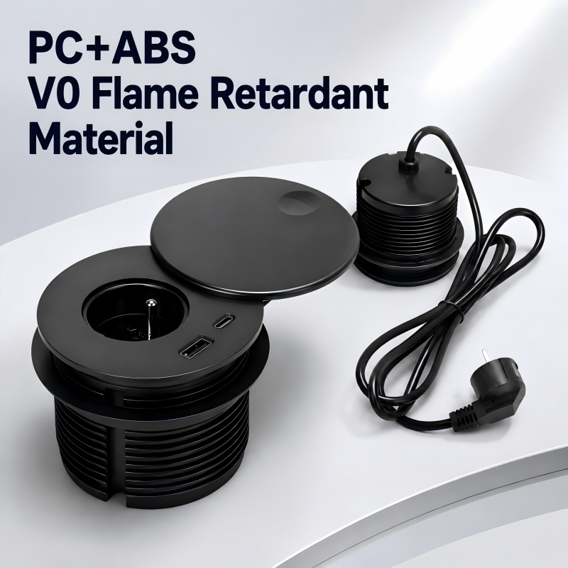 New arrival French standard black flip cover power grommet with French outlet usb a and uab c