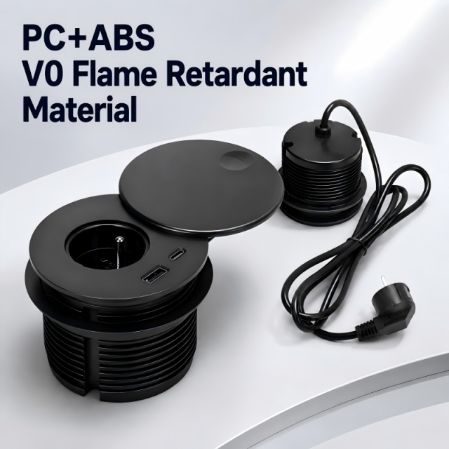 New arrival French standard black flip cover power grommet with French outlet usb a and uab c