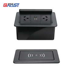 Gaost au standard flush mounting electric office safety SAA ABS pop up socket with 15 w wireless charger