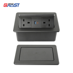 Factory Price Small Pop Up Socket Countertop 15w Wireless Charger Child Safety Table Lamp Socket Portable Socket