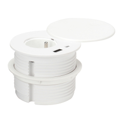 Electrical supplier white French standard white flip cover power grommet with French outlet
