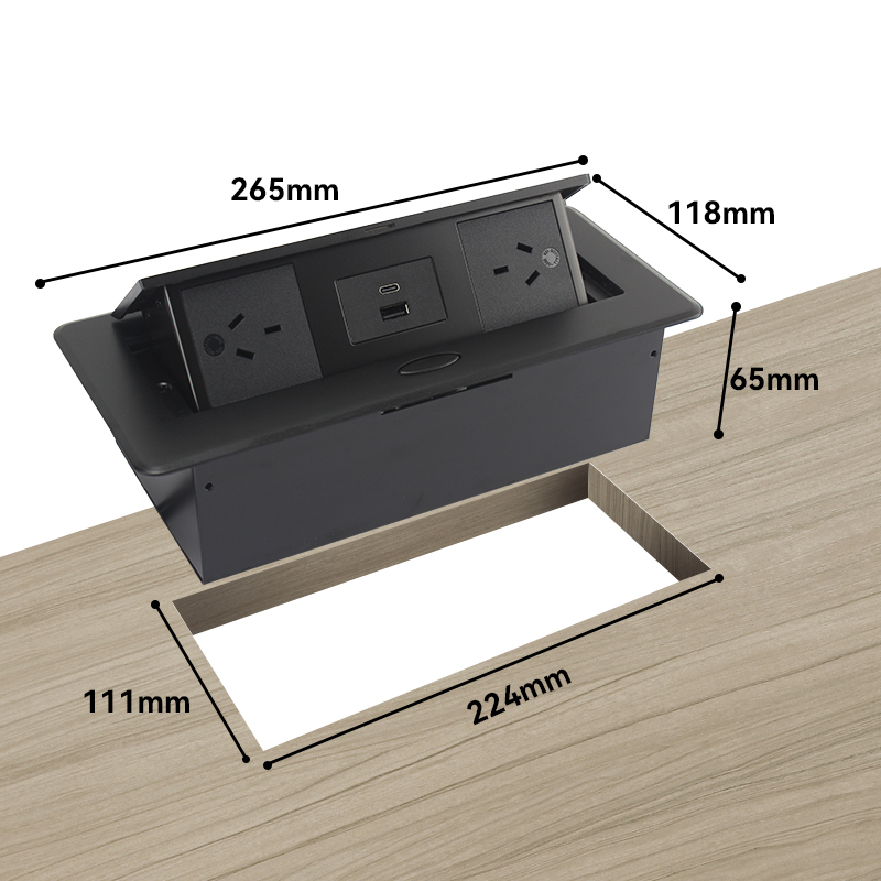 Hidden Pop Up Power Outlet SAA Approved for Australia New Zealand Desk