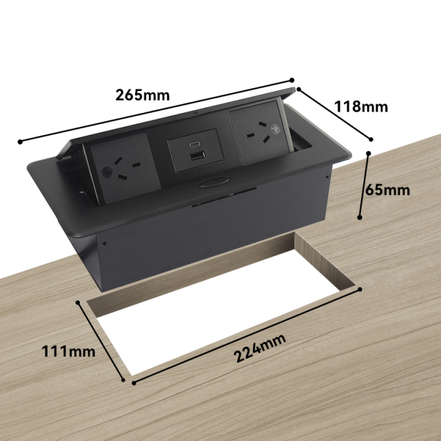 Hidden Pop Up Power Outlet SAA Approved for Australia New Zealand Desk