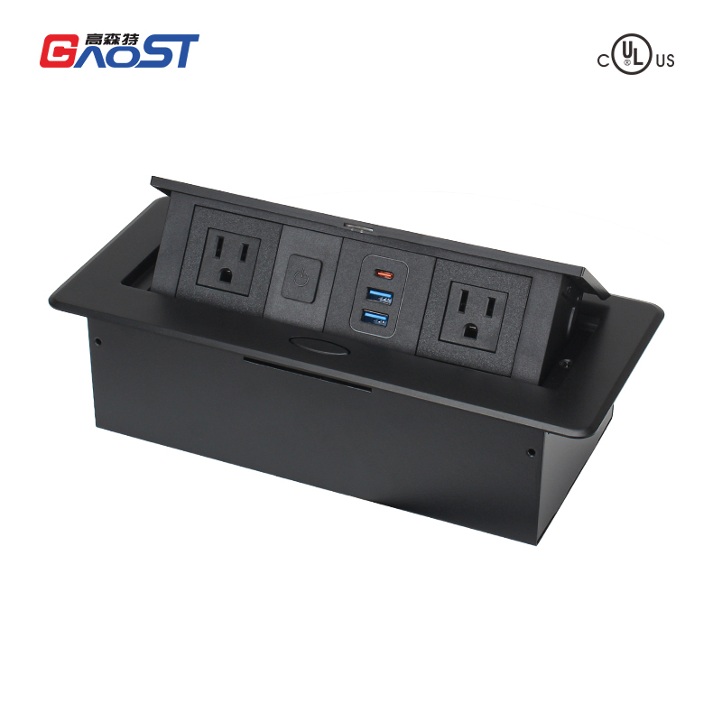 All-in-One Desktop Power Hub with 2 USB-C & 2 USB-A Ports, UL Certified Fast Charger for Home Office Workstation