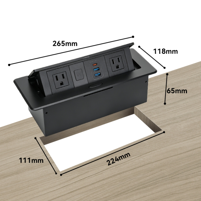 All-in-One Desktop Power Hub with 2 USB-C & 2 USB-A Ports, UL Certified Fast Charger for Home Office Workstation