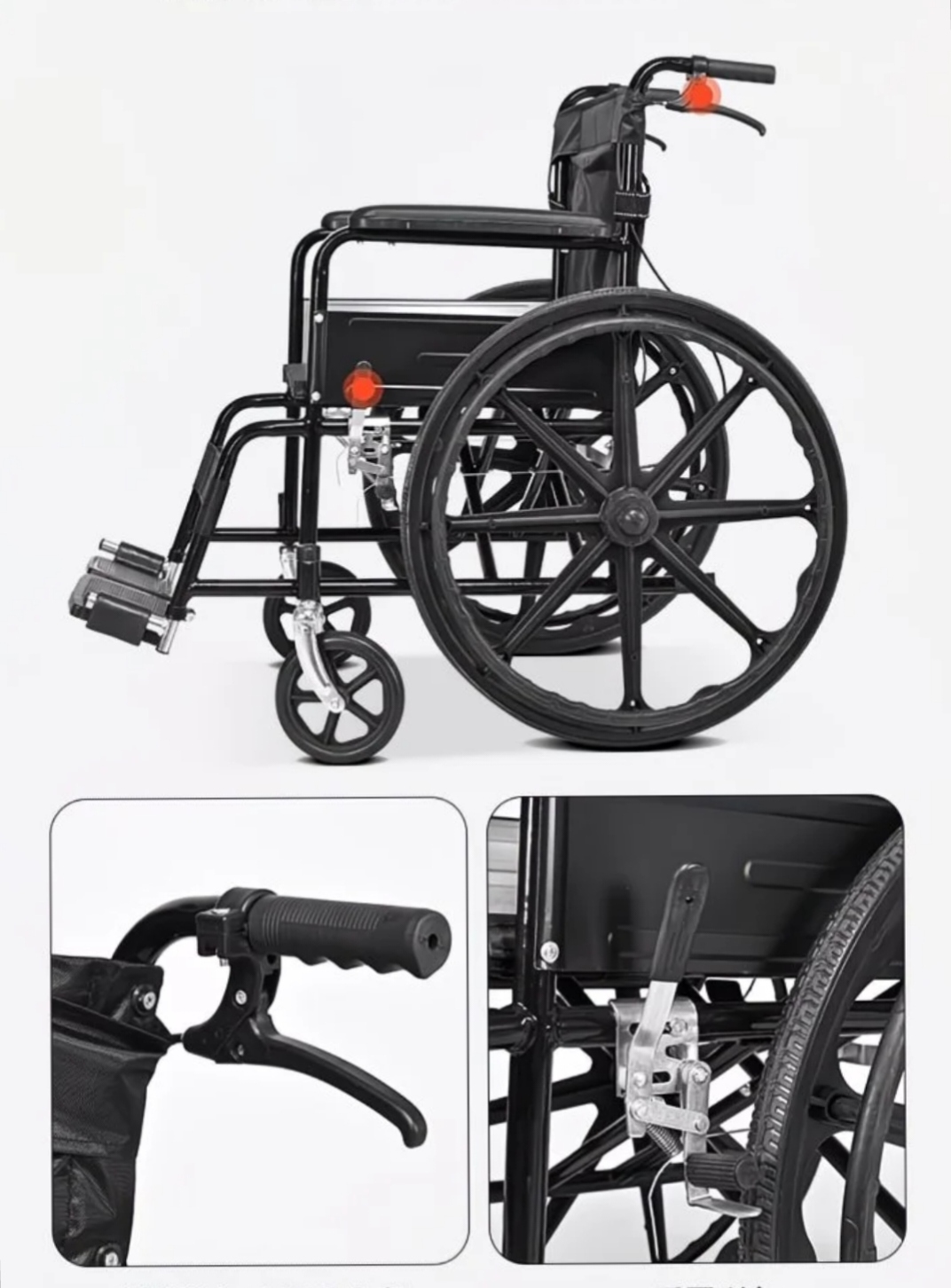Manual Wheelchairs black-frame soft seat,MY SHOP,Manual Wheelchairs black-frame soft seat