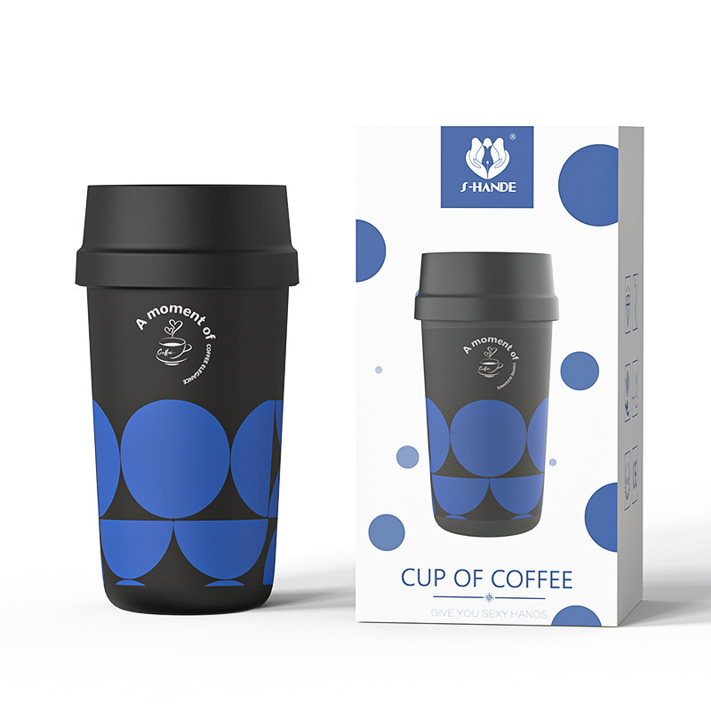 Discreet Coffee Cup Manual Masturbator with Silk Stocking Texture