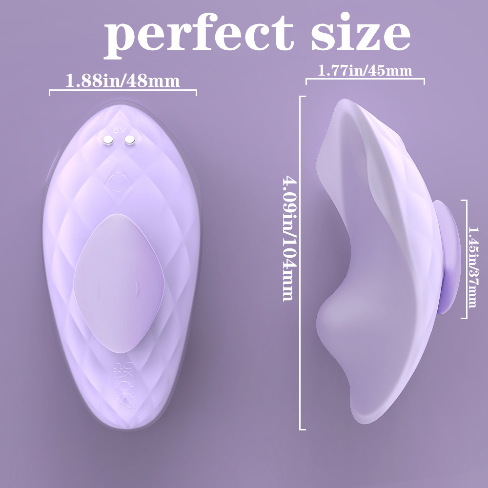 Lavender Wearable Remote Control Vibrator with Magnetic Charging & Non-Insertion Design