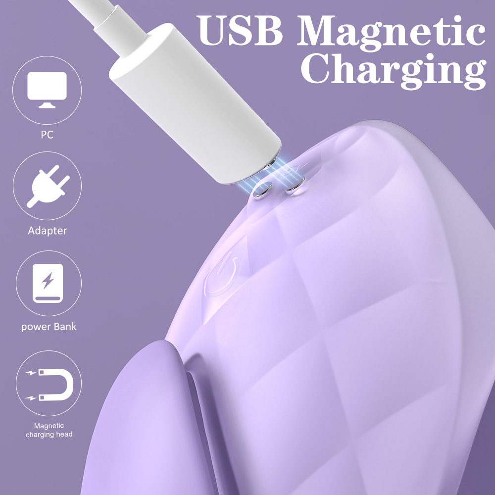 Lavender Wearable Remote Control Vibrator with Magnetic Charging & Non-Insertion Design