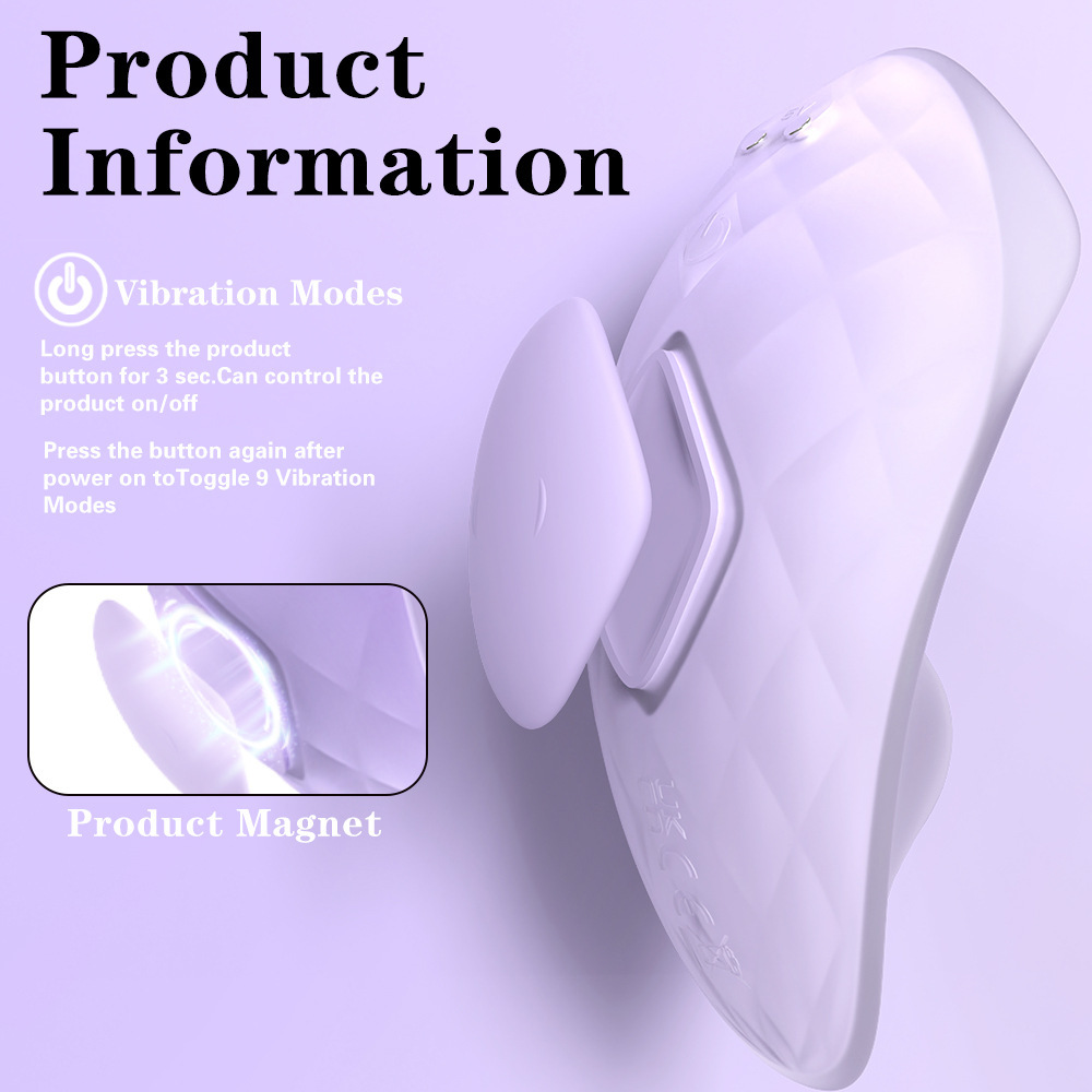 Lavender Wearable Remote Control Vibrator with Magnetic Charging & Non-Insertion Design