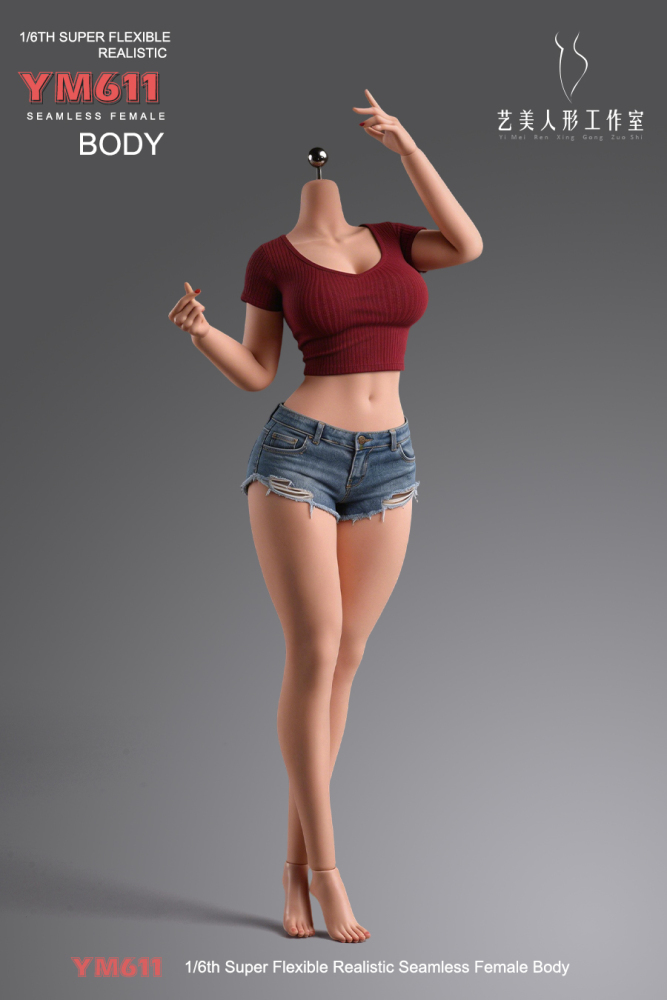 1/6 Scale Female Body, 12inch Super Flexible Seamless Large Bust Normal Skin Figure Slender Waist Soft Miniature Action Figure Body with Detachable Feet