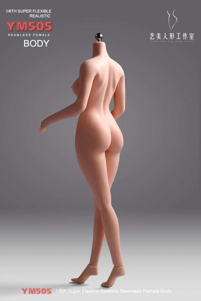 1/6 Scale Female Body, 12inch Super Flexible Seamless Large Bust Normal Skin Figure Slender Waist Soft Miniature Action Figure Body with Detachable Feet