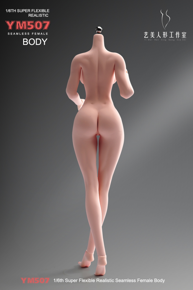 1/6 Scale Female Body, 12inch Super Flexible Seamless Large Bust Normal Skin Figure Slender Waist Soft Miniature Action Figure Body with Detachable Feet