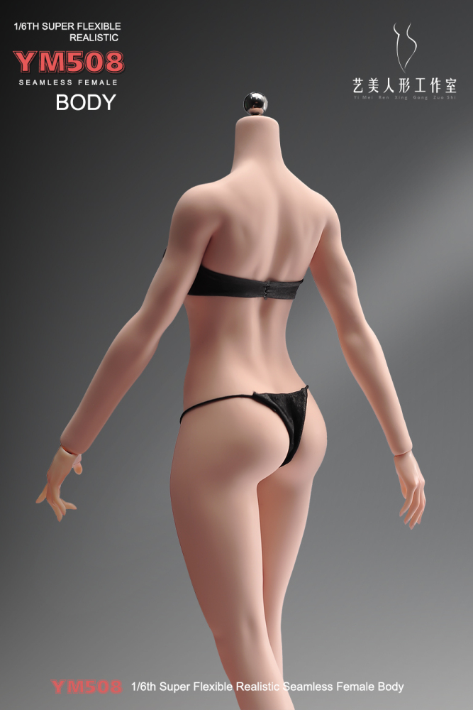 1/6 Scale Female Body, 12inch Super Flexible Seamless Large Bust Normal Skin Figure Slender Waist Soft Miniature Action Figure Body with Detachable Feet