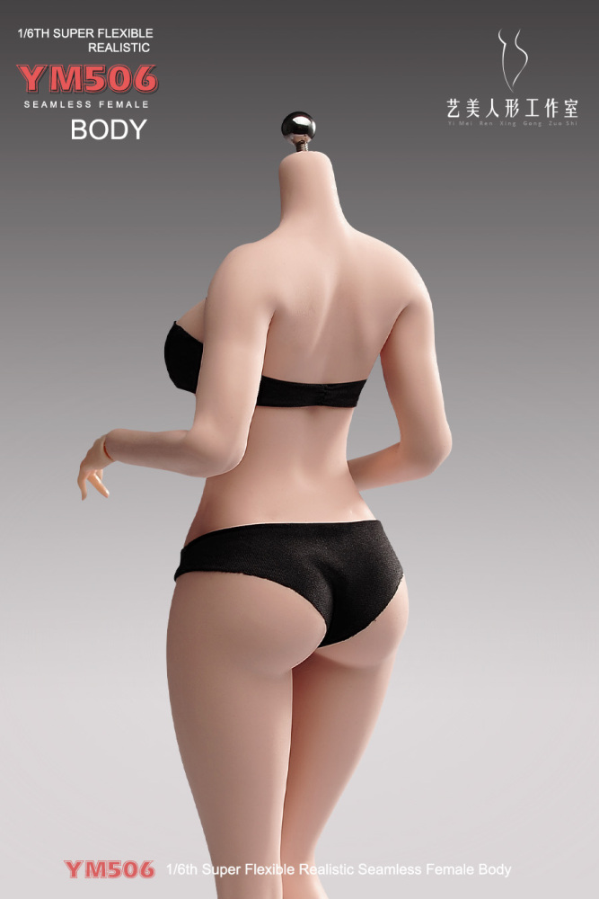 1/6 Scale Female Body, 12inch Super Flexible Seamless Large Bust Normal Skin Figure Slender Waist Soft Miniature Action Figure Body with Detachable Feet