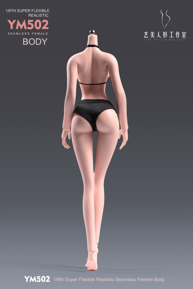 1/6 Scale Female Body 12inch Super Flexible Large Bust Narrow Shoulder Seamless Female Figure Body with Detachable Feet Pale Skin Miniature Action Figure Doll