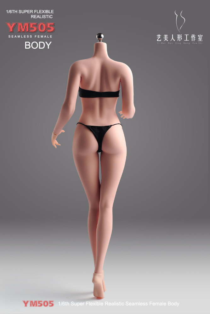 1/6 Scale Female Body, 12inch Super Flexible Seamless Large Bust Normal Skin Figure Slender Waist Soft Miniature Action Figure Body with Detachable Feet