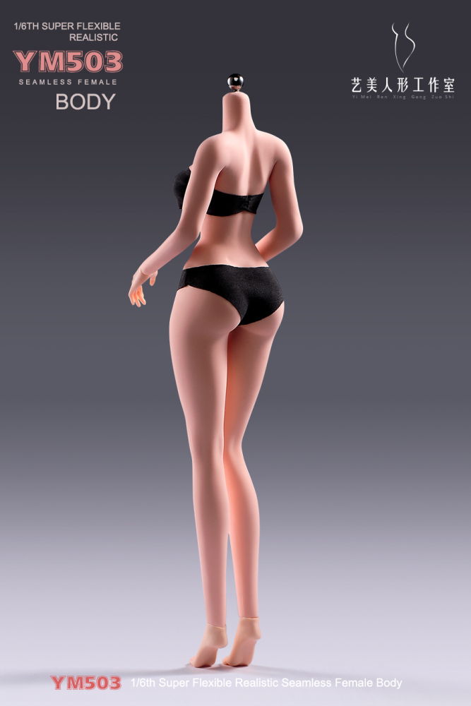 1/6 Scale Female Body, 12inch Super Flexible Seamless Large Bust Normal Skin Figure Slender Waist Soft Miniature Action Figure Body with Detachable Feet