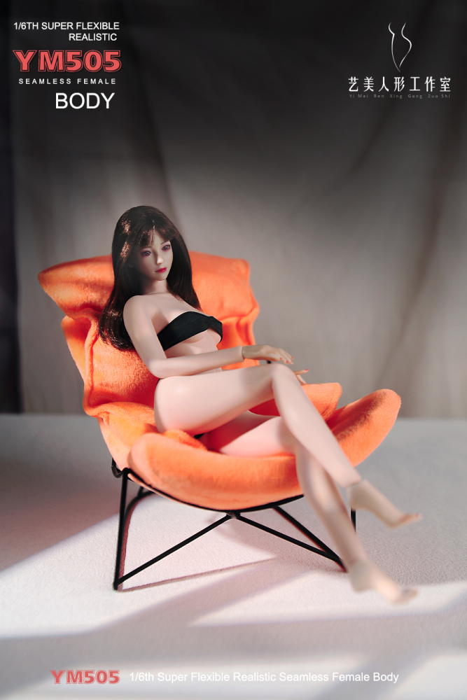 1/6 Scale Female Body, 12inch Super Flexible Seamless Large Bust Normal Skin Figure Slender Waist Soft Miniature Action Figure Body with Detachable Feet