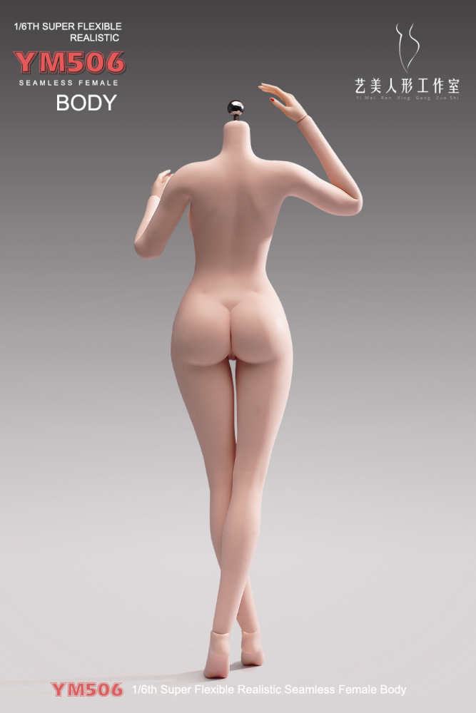 1/6 Scale Female Body, 12inch Super Flexible Seamless Large Bust Normal Skin Figure Slender Waist Soft Miniature Action Figure Body with Detachable Feet