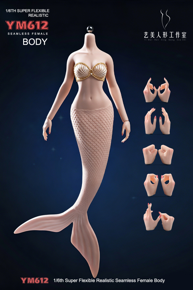 1/6 Scale Female Body, 12inch Super Flexible Seamless Large Bust Normal Skin Figure Slender Waist Soft Miniature Action Figure Body with Detachable Feet