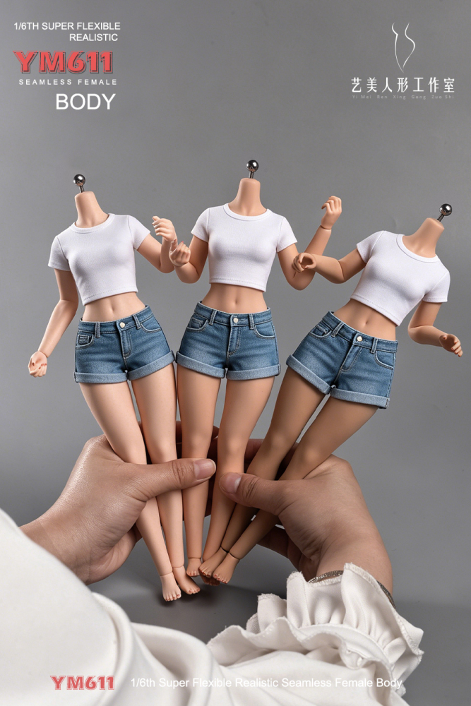 1/6 Scale Female Body, 12inch Super Flexible Seamless Large Bust Normal Skin Figure Slender Waist Soft Miniature Action Figure Body with Detachable Feet
