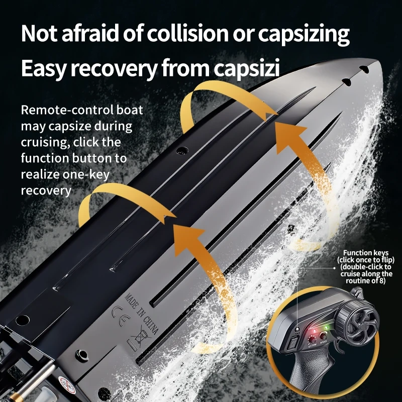 RC Battery Boat 2.4Ghz 25km/h High-Speed Remote Control Racing Electric Speedboat Low Battery Alarm Mini RC Ship Toys Adult