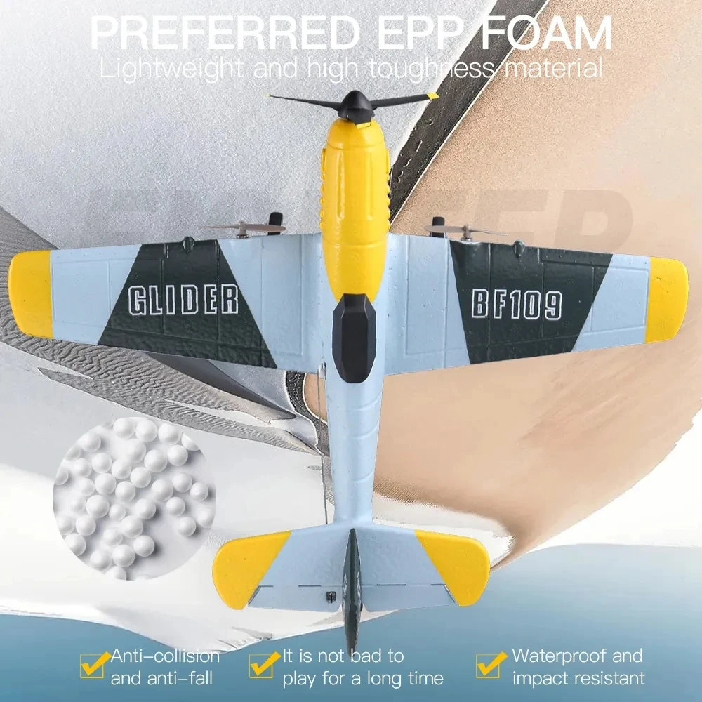 Z61 RC Plane BF109 Fighter 2.4G 3CH Smart Balance EPP Foam  RC Gliders Fixed Wingspan RC Aircraft Toys