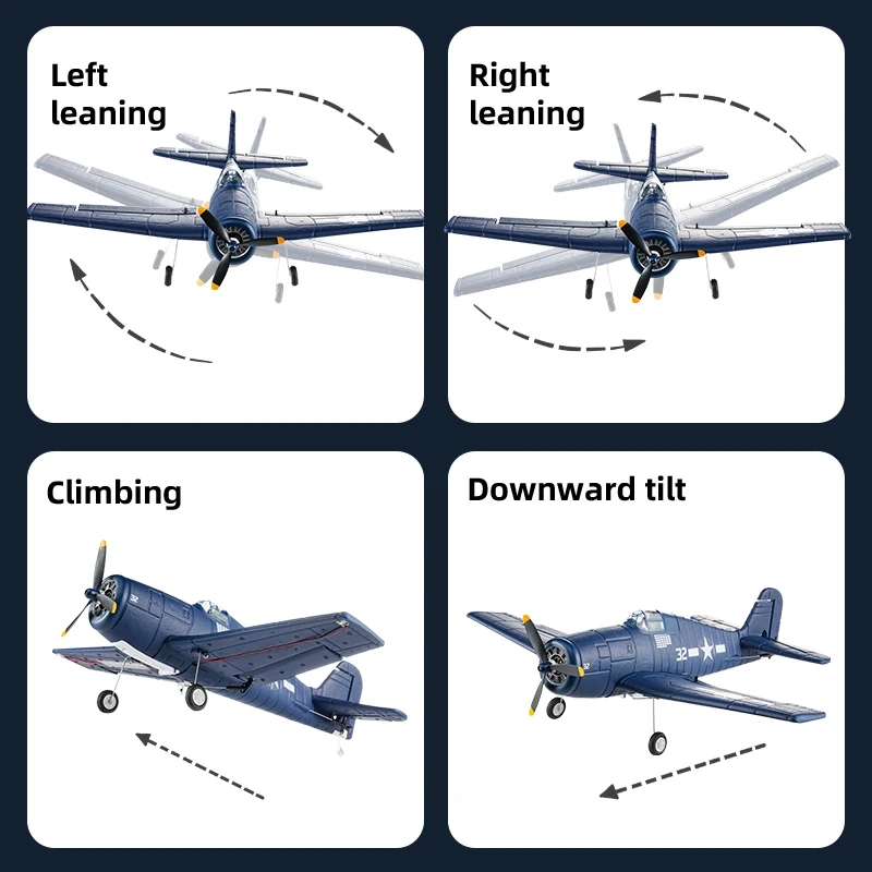 F6F Hellcat RC Plane FX9503 2.4G 4CH EPP Fixed Wing RC Fighter With Brushless Motor One Key Stunt 360 Roll RC Plane Toy For Boys