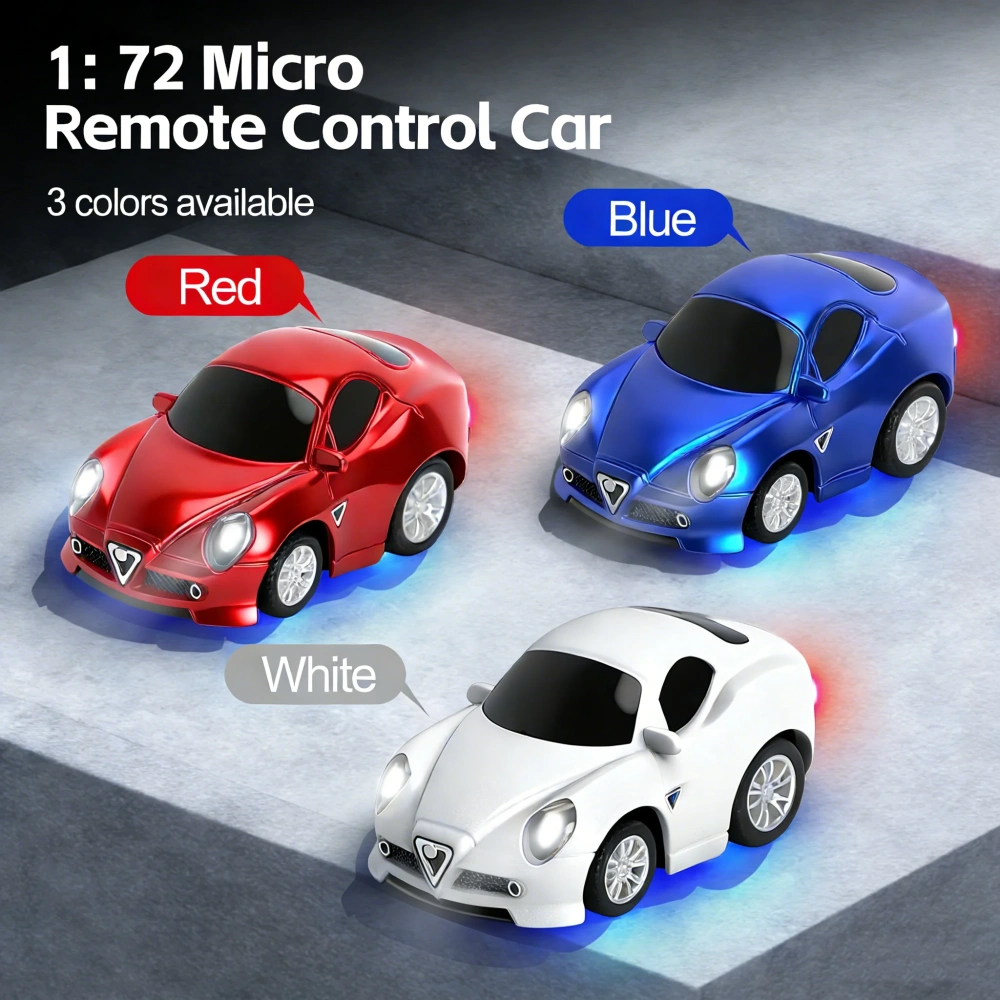 1:72 Mini Car 2-2.5-3km/h Speed Cruise Control Racing Car with Gyroscope 4WD Wireless Control Desktop Car Toy With Light Boy Toy