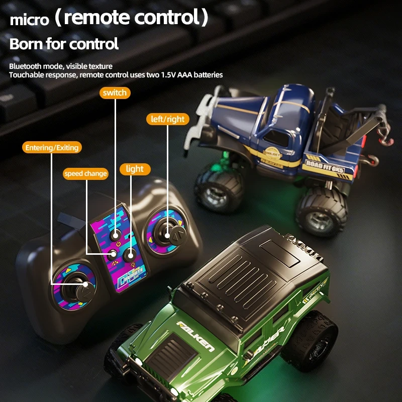 1:64 Mini RC Truck 2.4Ghz Racing High Speed Racing Desk Competition Drift RC Car With APP Control All Terrain RC Vehicle Toys
