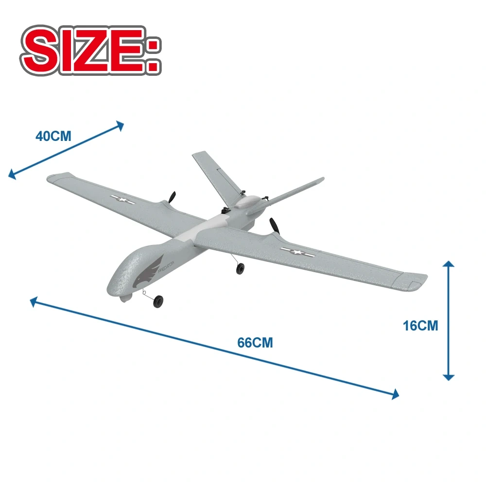 Z55 Predator 2.4G 3CH RC Plane EPP Foam Hand Throwing 660mm Wingspan Airplane Remote Control Glider Aircraft Outdoor Boys Toys