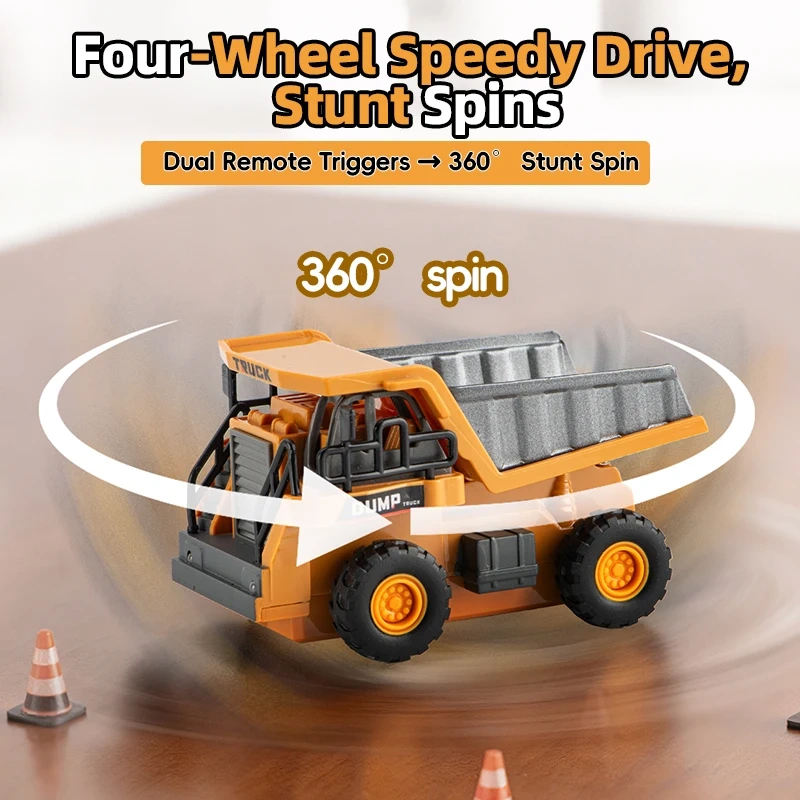 1/64 RC Trucks 2.4G Alloy Mini RC Forklift & Dumper With APP Control Engineering Vehicle Toys Model Gift for Boys