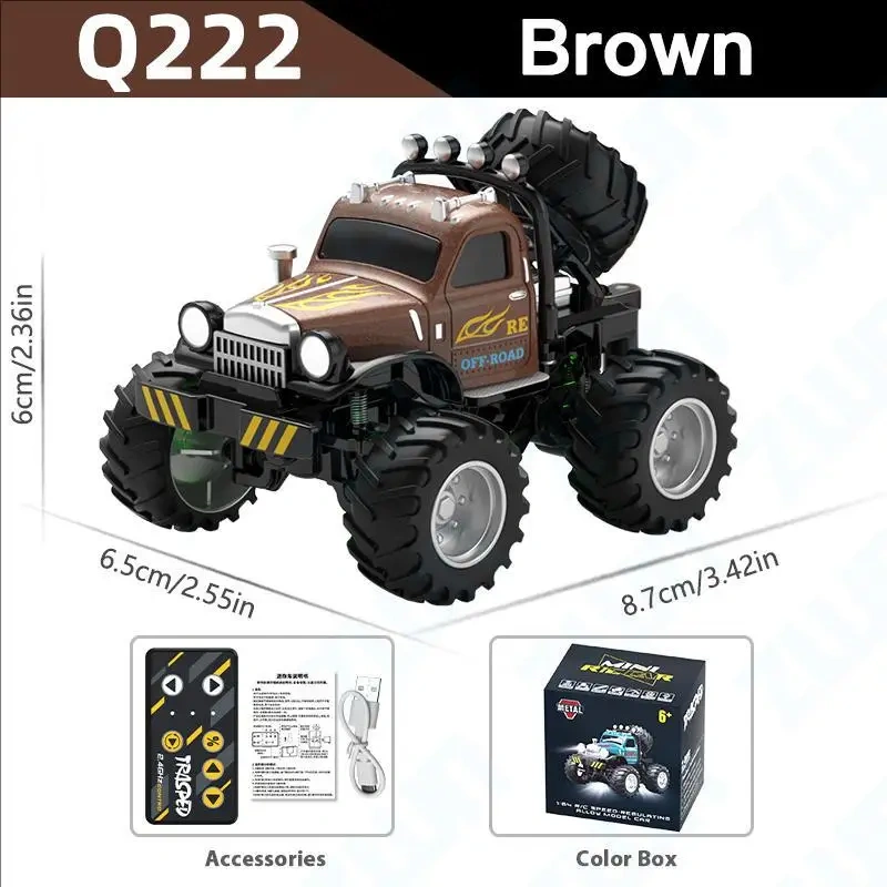 1:64 RC Truck With Trailer 2.4G High Speed Remote Control Multifunctional Mini Climbing Car Electric Vehicle Toy for Kids Toys