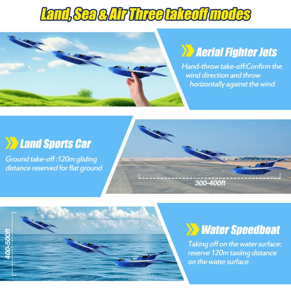 ZY425 RC Plane 2CH Water Air Remote Control Aircraft EPP Foam RC Glider Airplane Boys Toys for Children