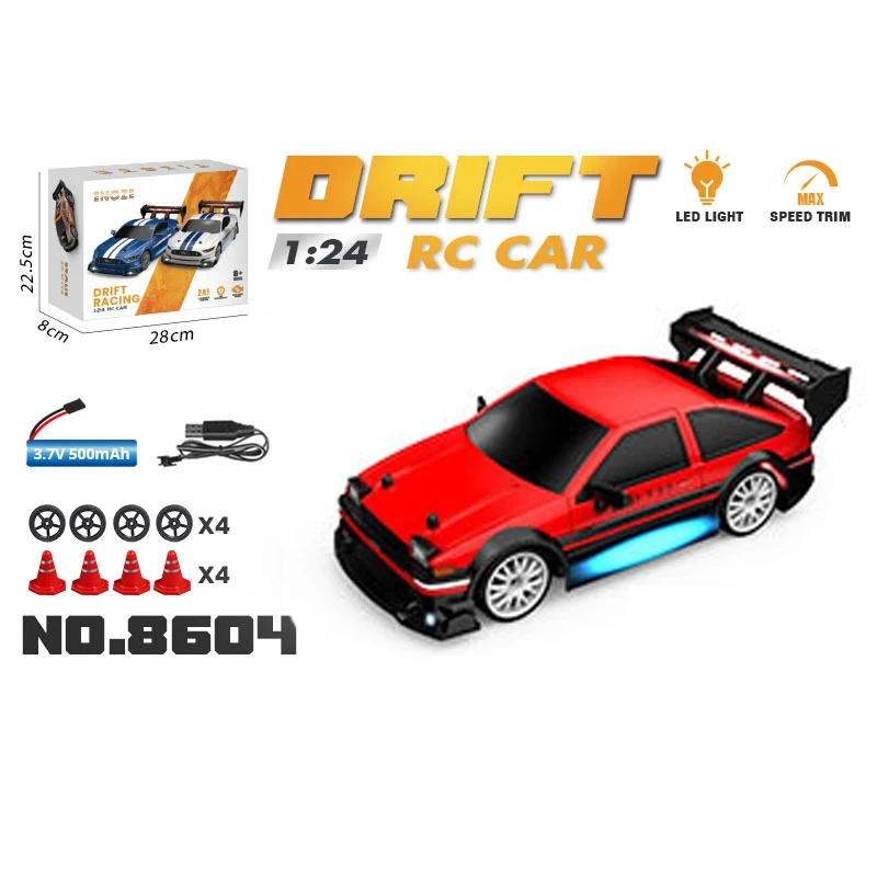 1:24 RC Car 2.4G 4WD High-Speed RC Drift Car High-Speed RC Drift Car Racing Sport Toy Car with Extra Tires Kids Adult