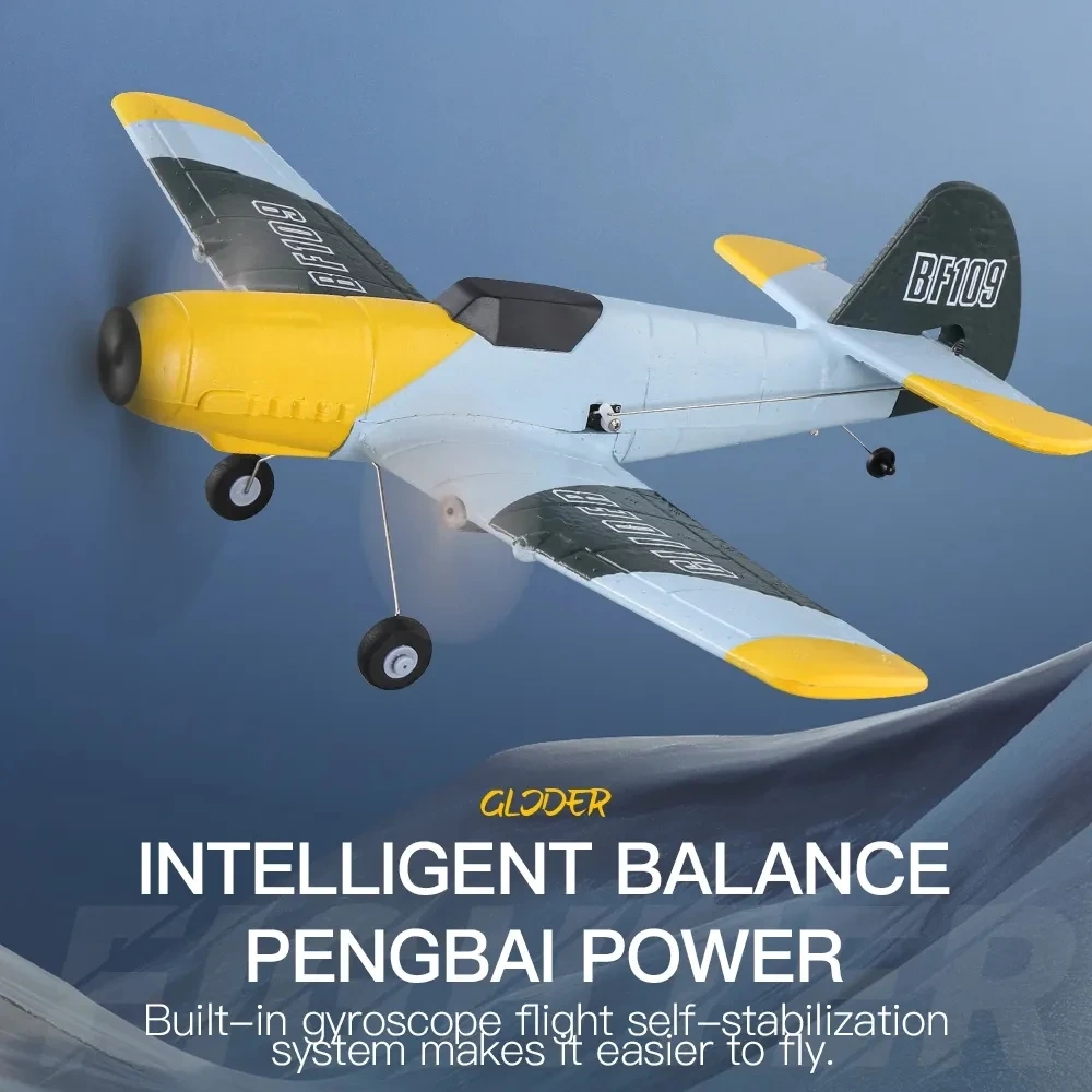 Z61 RC Plane BF109 Fighter 2.4G 3CH Smart Balance EPP Foam  RC Gliders Fixed Wingspan RC Aircraft Toys