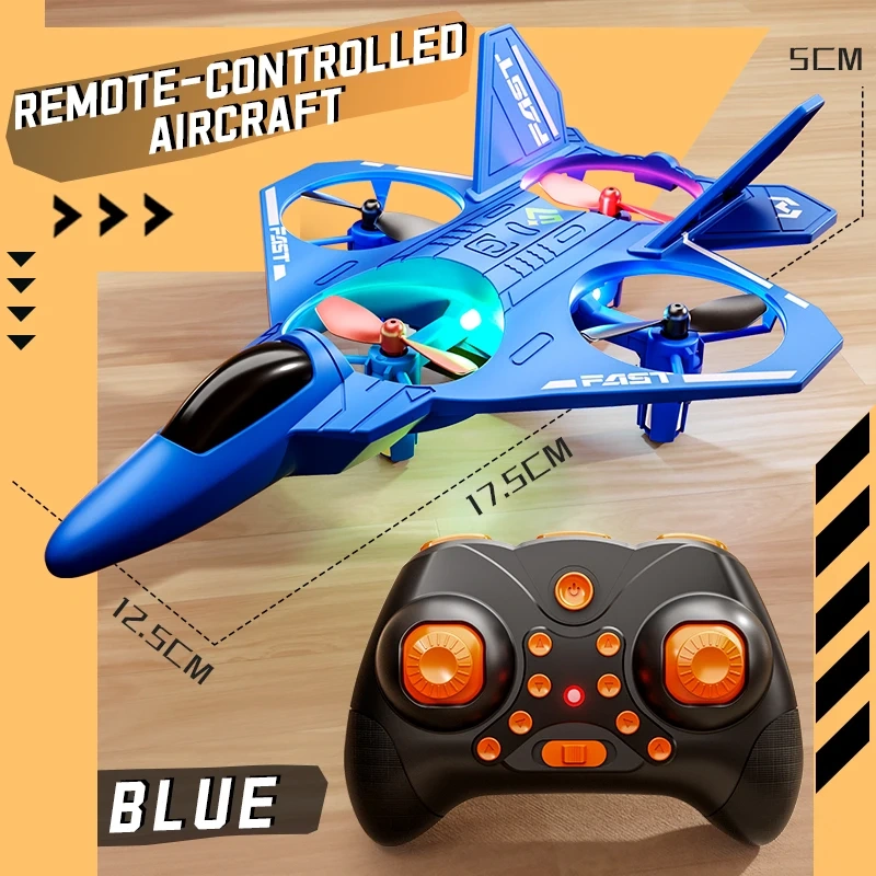 RC Glider 2.4G Remote Control Stunt Airplane One Key Take Off/Landing RC Stunt Plane 360 ° Rolling Quadcopter With Lights Toys
