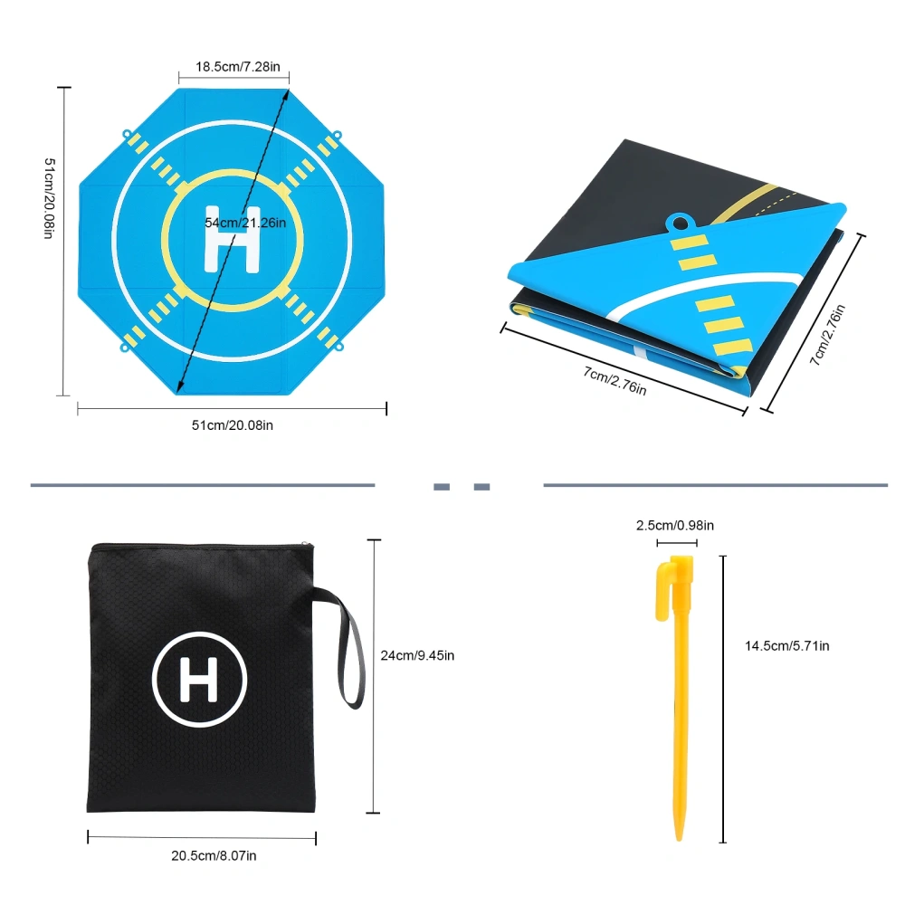 55CM/60CM Drone Landing Pad Universal Foldable Waterproof Portable rone Quadcopters Helipad for DJI Mavic 3/Mini 4K Helicopter
