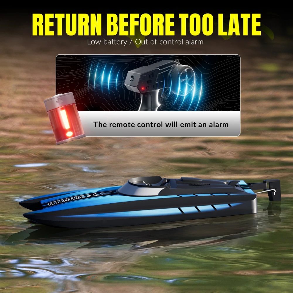 VOLANTEXRC RC Boat 30+MPH AtomicXS High Speed RC Boat With Reverse Function Low Battery & Over Range Alarm Toys Gifts
