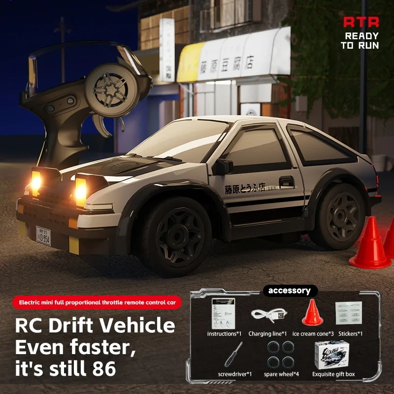 KF20 1:64 RC Drift Car  2.4G4 WD RC Racing Car Mini High-Speed Full Proportions Desktop Remote Control Car Electric Toy Boys