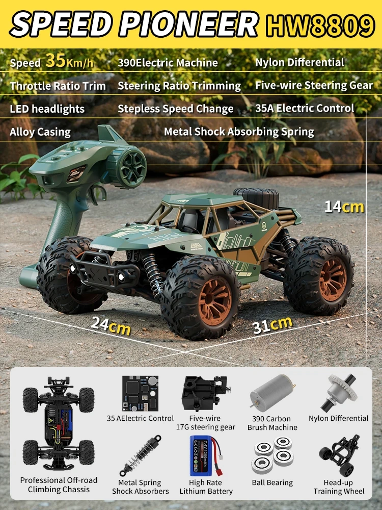 4WD 1:16 RC Drift Car High-Speed 50KM/H Off-Road Drift Racing Truck With Lights Professional Climbing Cars Toys Gifts