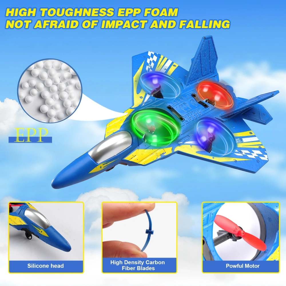RC Glider 2.4G Remote Control Flying Helicopter Stunt Tumbling UAV Hovering Aircraft with Colorful Lights Airplane Toy Drone