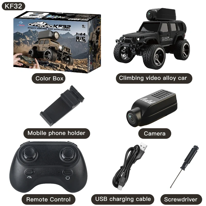 1:64 Mini RC Car 2.4G Remote Contorl Vehicle with Camera WiFi APP Control High Speed ​​Racing Stunt Cars Toy Gift for Kids