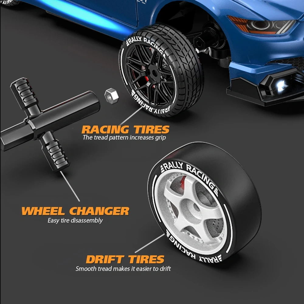 1:24 RC Car 2.4G 4WD High-Speed RC Drift Car High-Speed RC Drift Car Racing Sport Toy Car with Extra Tires Kids Adult