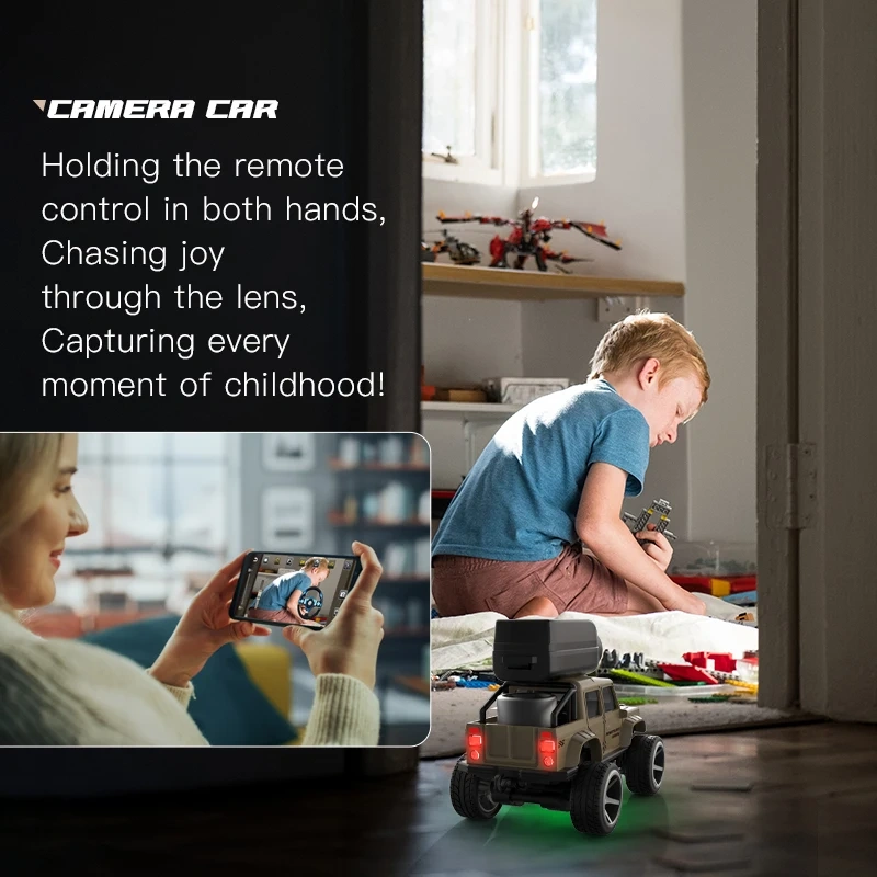 1:64 Mini RC Car 2.4G Remote Contorl Vehicle with Camera WiFi APP Control High Speed ​​Racing Stunt Cars Toy Gift for Kids