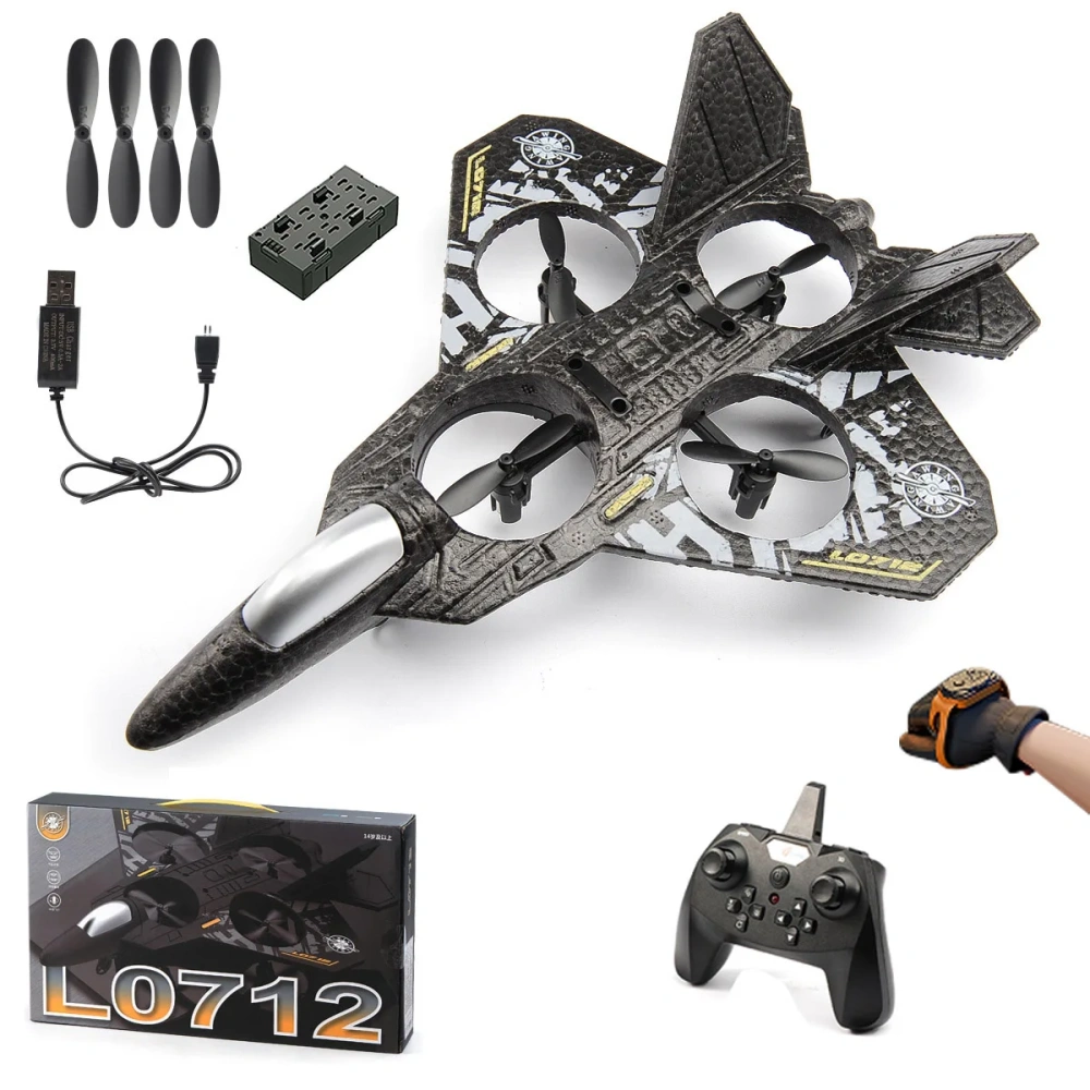 V17 RC Plane 2.4G Gravity Sensing RC Glider 360° Rotation One Key Takeoff Remote Control Airplane EPP Foam Toys Kids For Gift